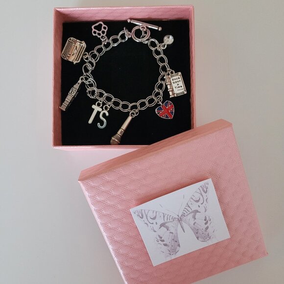 New Taylor Swift " TTPD Eras" Inspired Stainless Steel Charm Bracelet - Picture 2 of 3